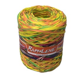 Lintrol raffia geel groen oranje 15mm x 200m Lintrol raffia geel groen oranje 15mm x 200m
