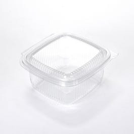 Plastic bakje met klap deksel 500ml 11x10.5x5.65cm - per 50 Plastic bakje met klap deksel 500ml 11x10.5x5.65cm - per 50