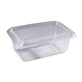 Plastic bakje met klap deksel 1000ml 17.3x10.7x6.82cm - per 50 Plastic bakje met klap deksel 1000ml 17.3x10.7x6.82cm - per 50