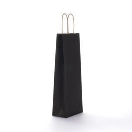 Flestas 1 fles met gedraaide handvatten zwart 14+8,5x39cm - per 50 Flestas 1 fles met gedraaide handvatten zwart 14+8,5x39cm - per 50