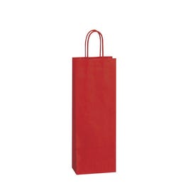 Flestas 1 fles met gedraaide handvatten rood 14+8,5x39cm - per 50 Flestas 1 fles met gedraaide handvatten rood 14+8,5x39cm - per 50