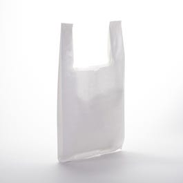 Hemddraagtas wit LDPE 50µ 26+12x45cm - per 500 Hemddraagtas wit LDPE 50µ 26+12x45cm - per 500