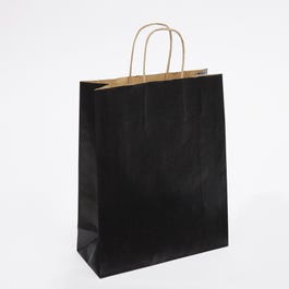 Krafttas met gedraaide handvatten zwart 24x10x31cm - per 50 Krafttas met gedraaide handvatten zwart 24x10x31cm - per 50