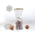 Kruisbodemzak Kerst glitterend 10x22+4cm - per 100