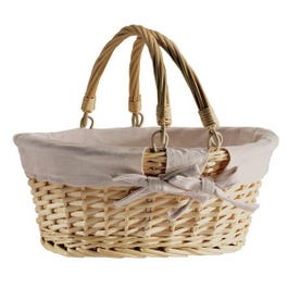 Geschenkmand ovaal wit 35x29x29cm Geschenkmand ovaal wit 35x29x29cm