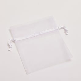 Organza zakje wit 9x12cm - per 10 Organza zakje wit 9x12cm - per 10