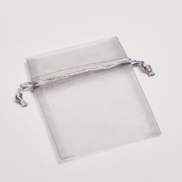 Organza zakje zilver 9x12cm - per 10 Organza zakje zilver 9x12cm - per 10