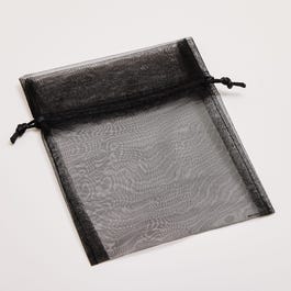 Organza zakje zwart 12x17cm - per 10 Organza zakje zwart 12x17cm - per 10