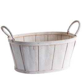 Mand ovaal hout wit 25x19x12cm Mand ovaal hout wit 25x19x12cm