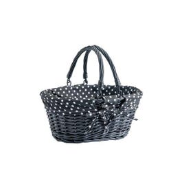 Mand riet ovaal naturel met zwarte stof 34x26x28cm Mand riet ovaal naturel met zwarte stof 34x26x28cm