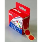 Labels stickers Apli rond dispenserdoos rood Ø15mm - per 150